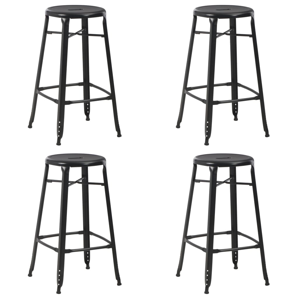 Tabourets de bar lot de 4 noir acier - XIOS