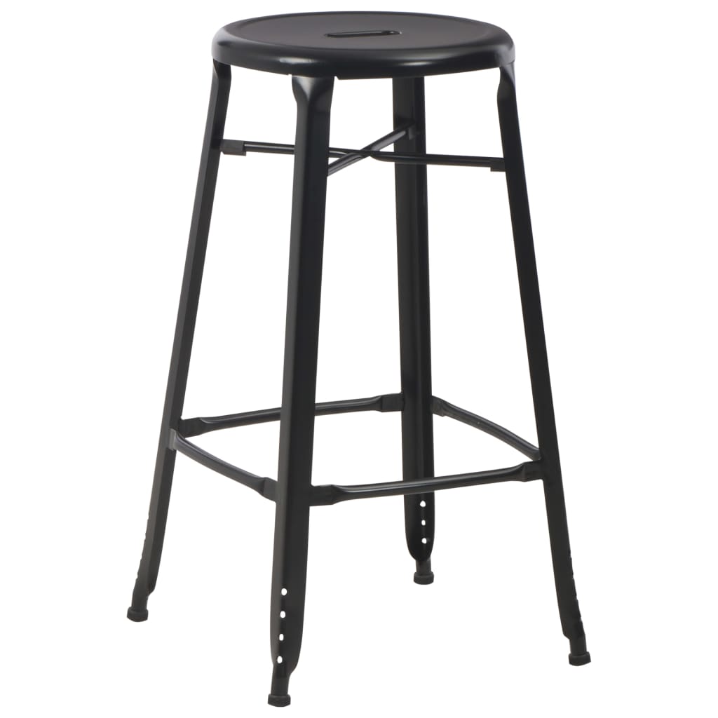 Tabourets de bar lot de 4 noir acier - XIOS