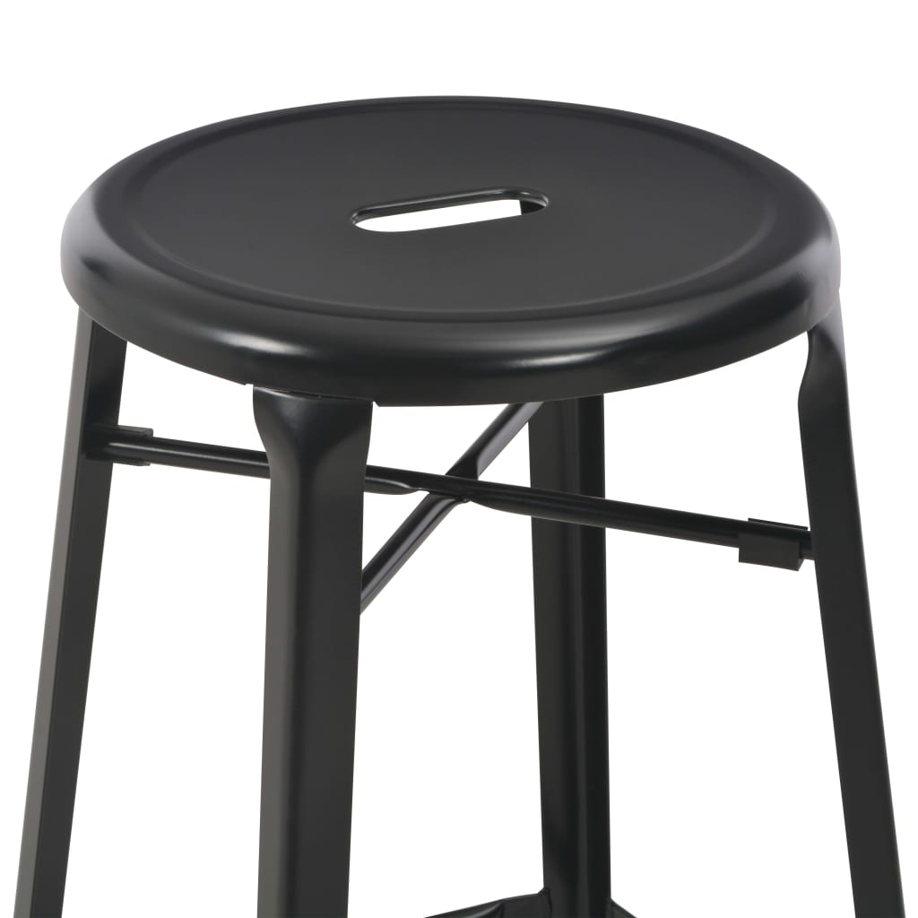 Tabourets de bar lot de 4 noir acier - XIOS