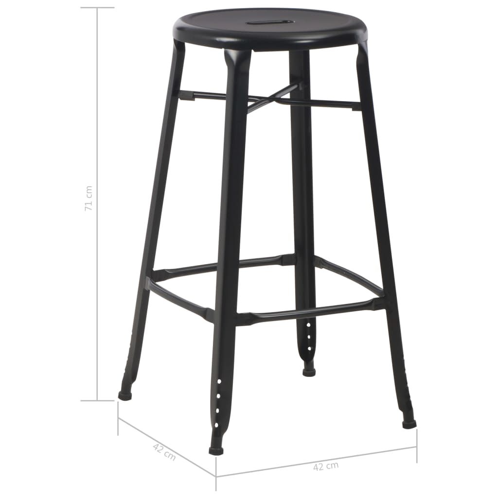 Tabourets de bar lot de 4 noir acier - XIOS