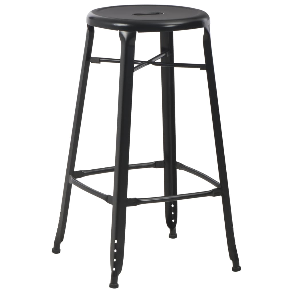 Tabourets de bar lot de 6 noir acier - XIOS