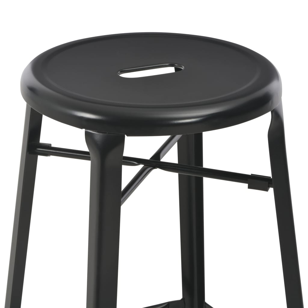 Tabourets de bar lot de 6 noir acier - XIOS