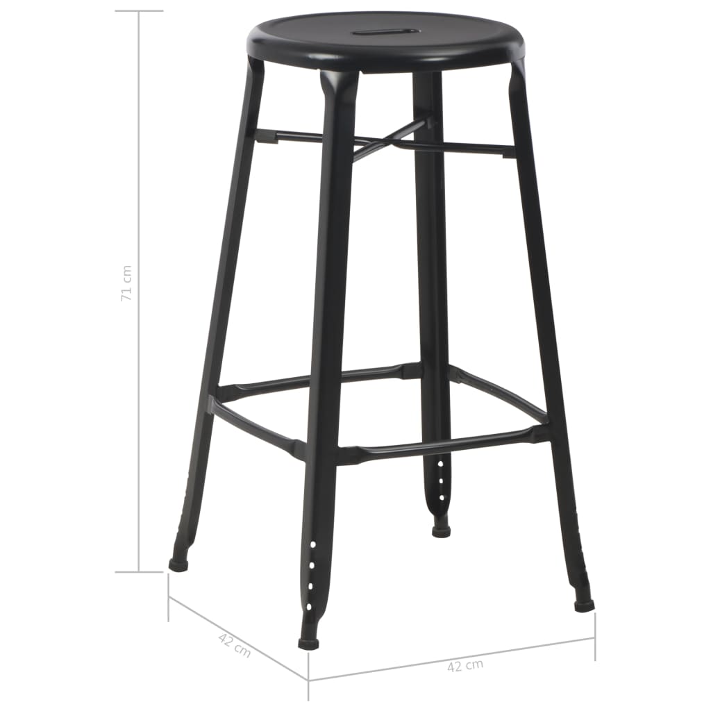 Tabourets de bar lot de 6 noir acier - XIOS