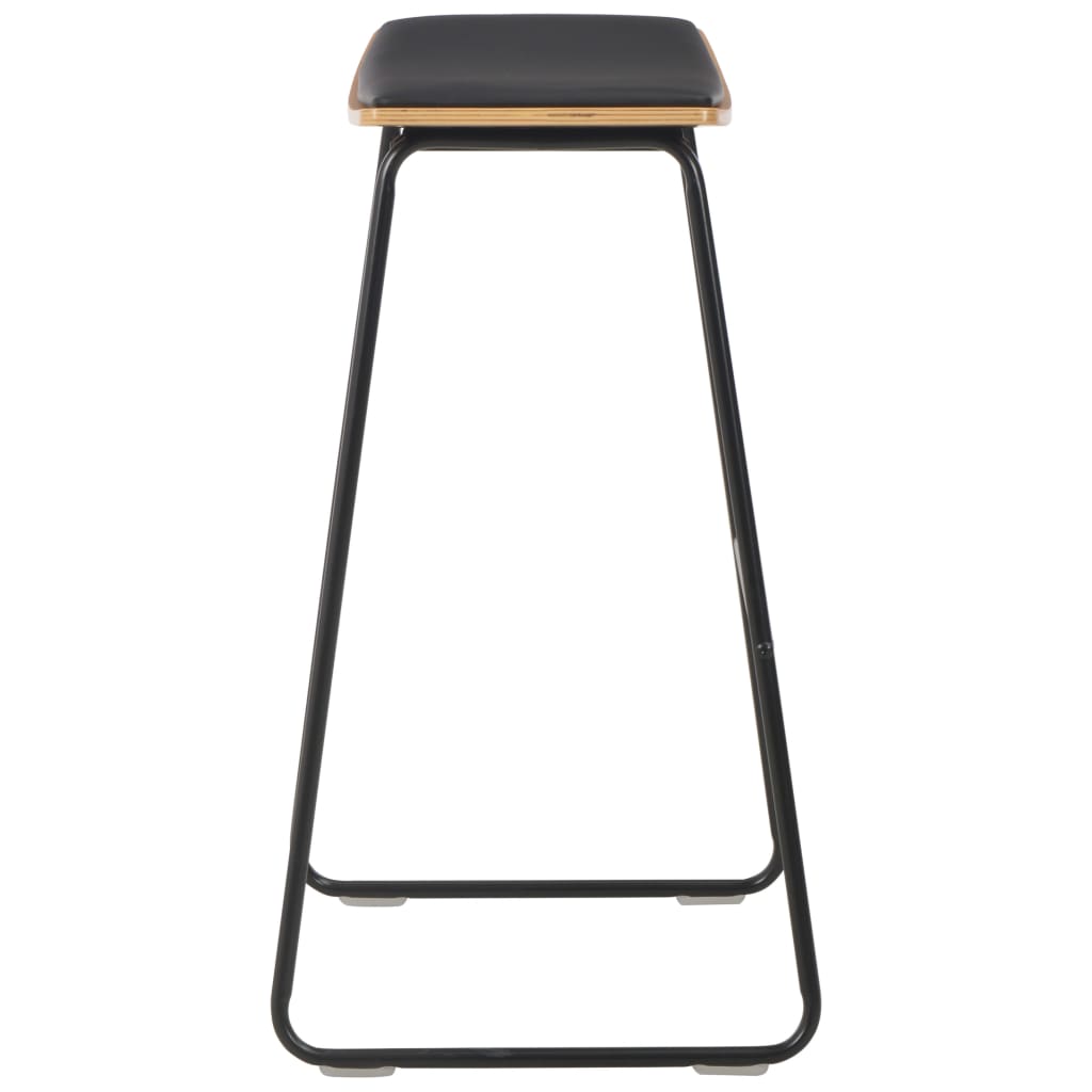 Tabourets de bar lot de 4 noir similicuir - XIOS