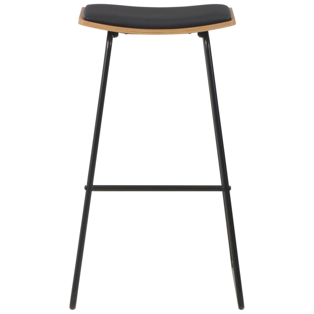Tabourets de bar lot de 6 noir similicuir - XIOS