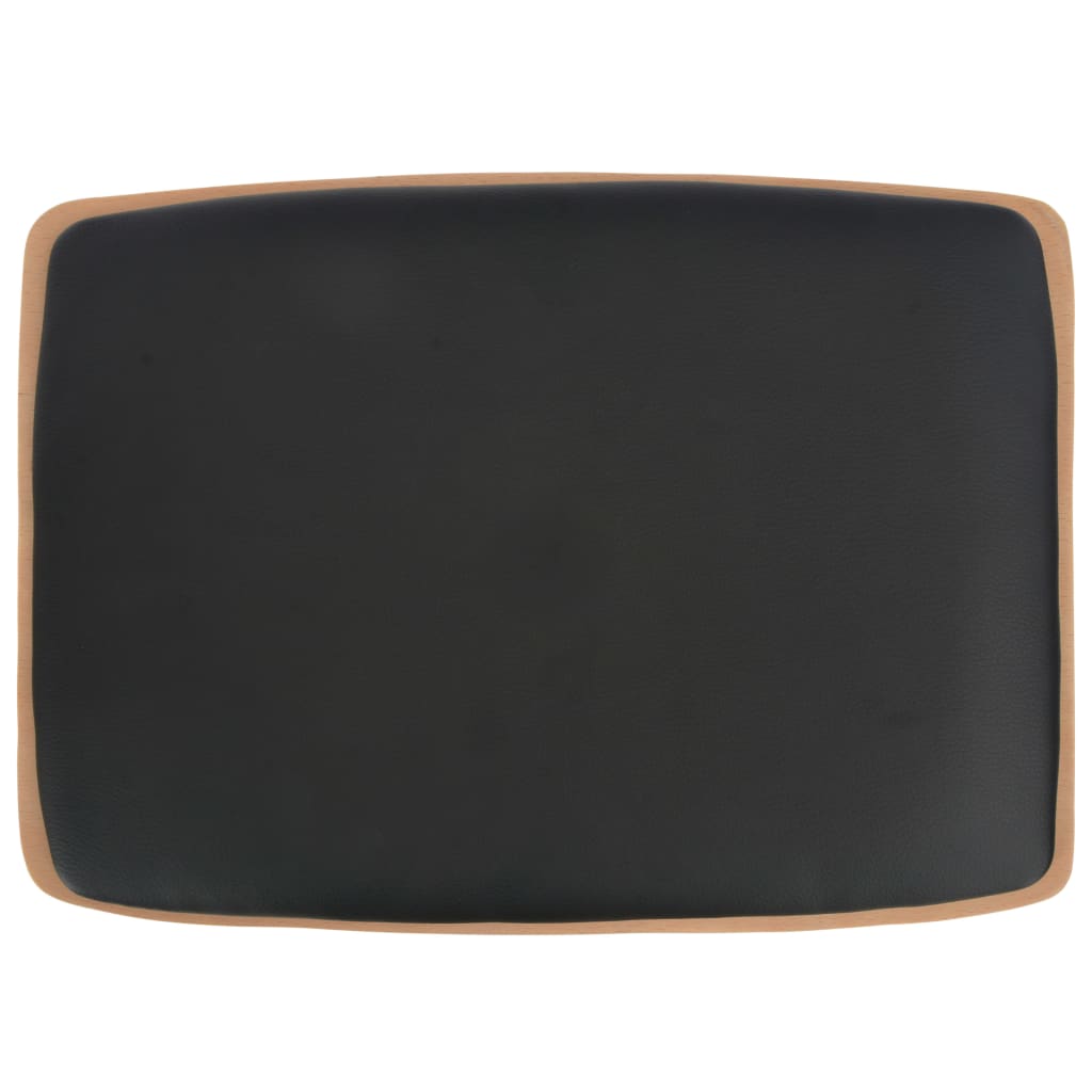 Tabourets de bar lot de 6 noir similicuir - XIOS