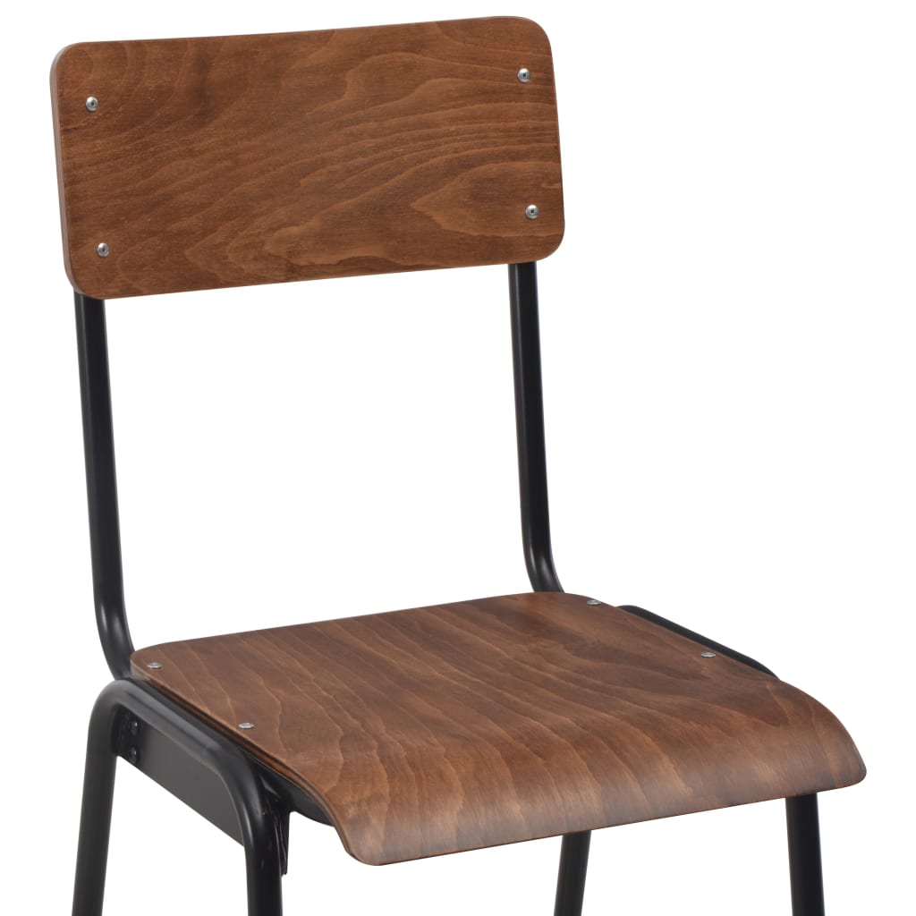 Chaises de bar lot de 4 contreplaqué solide et acier - XIOS