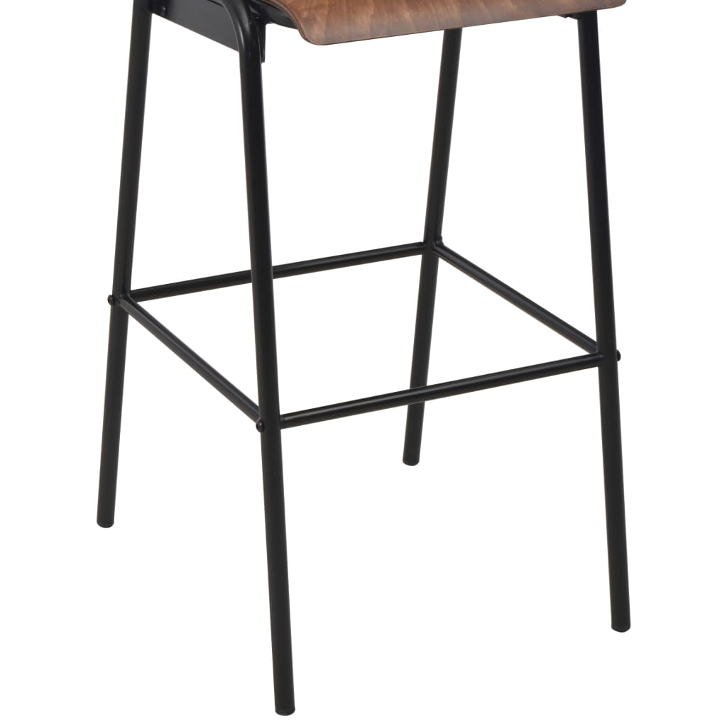 Chaises de bar lot de 4 contreplaqué solide et acier - XIOS