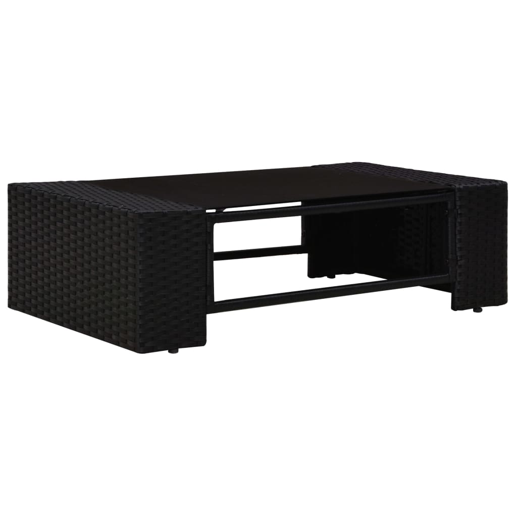 Salon de jardin 5 pcs Résine tressée Noir