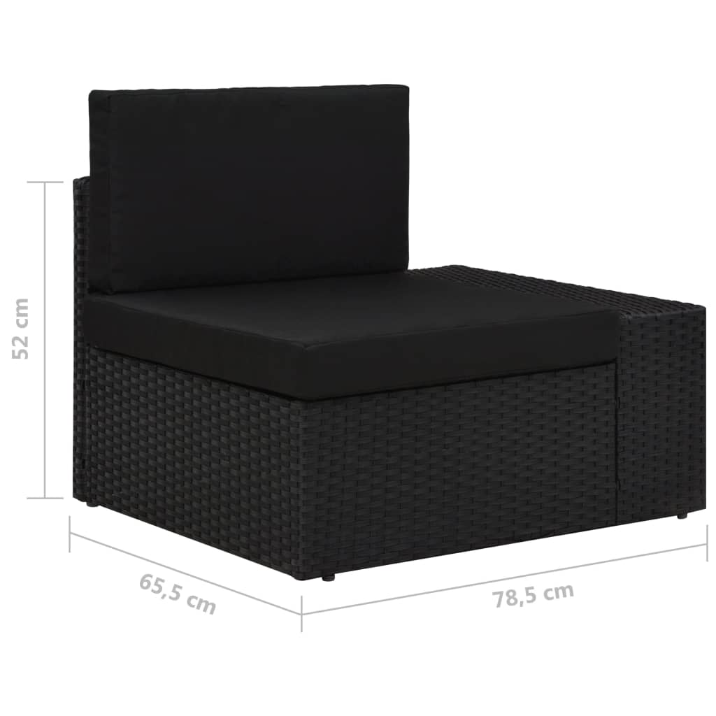 Salon de jardin 5 pcs Résine tressée Noir