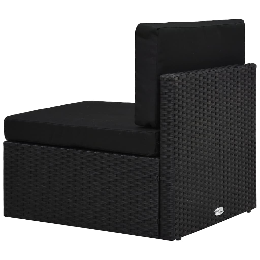 Salon de jardin 4 pcs Résine tressée Noir