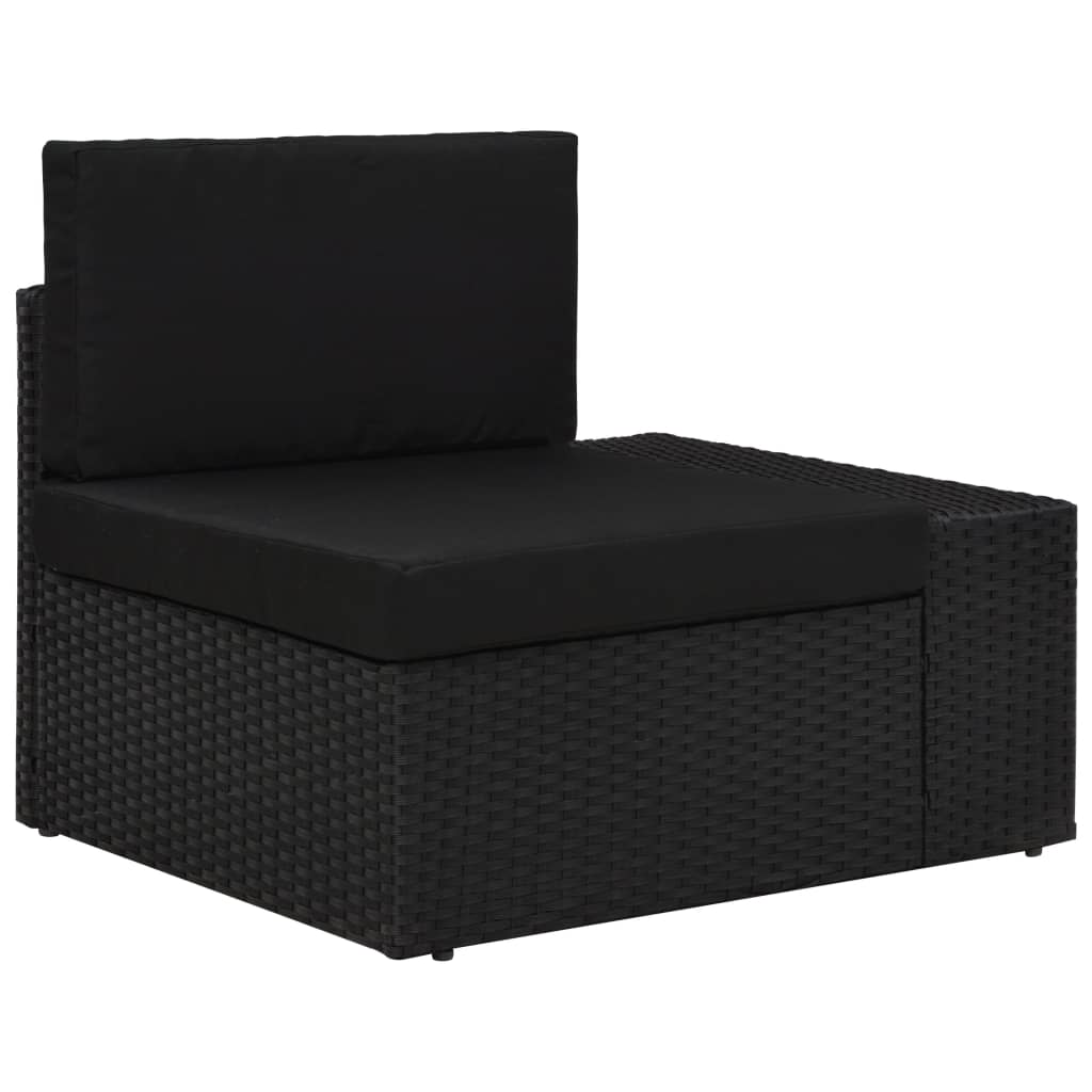 Salon de jardin 5 pcs Résine tressée Noir
