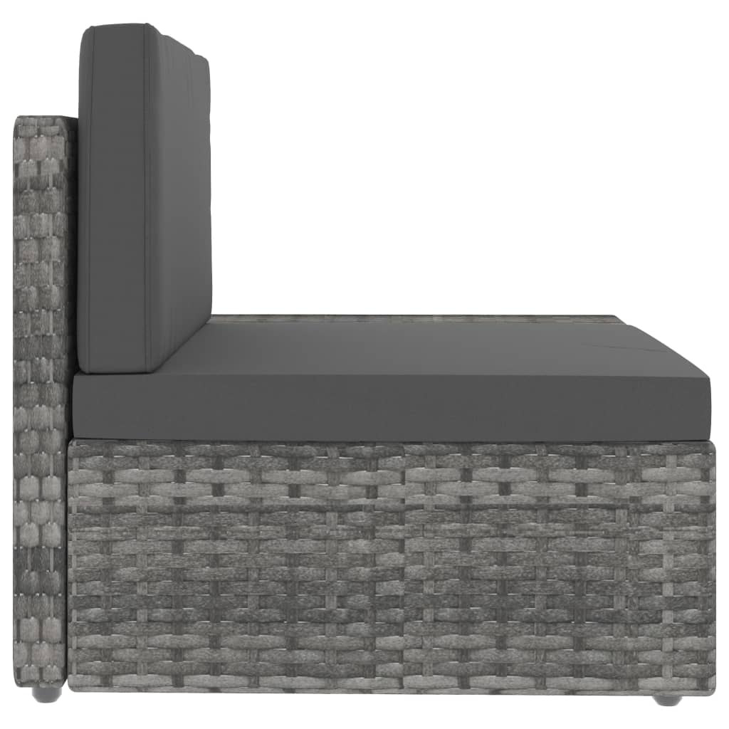 Salon de jardin 6 pcs Résine tressée Gris
