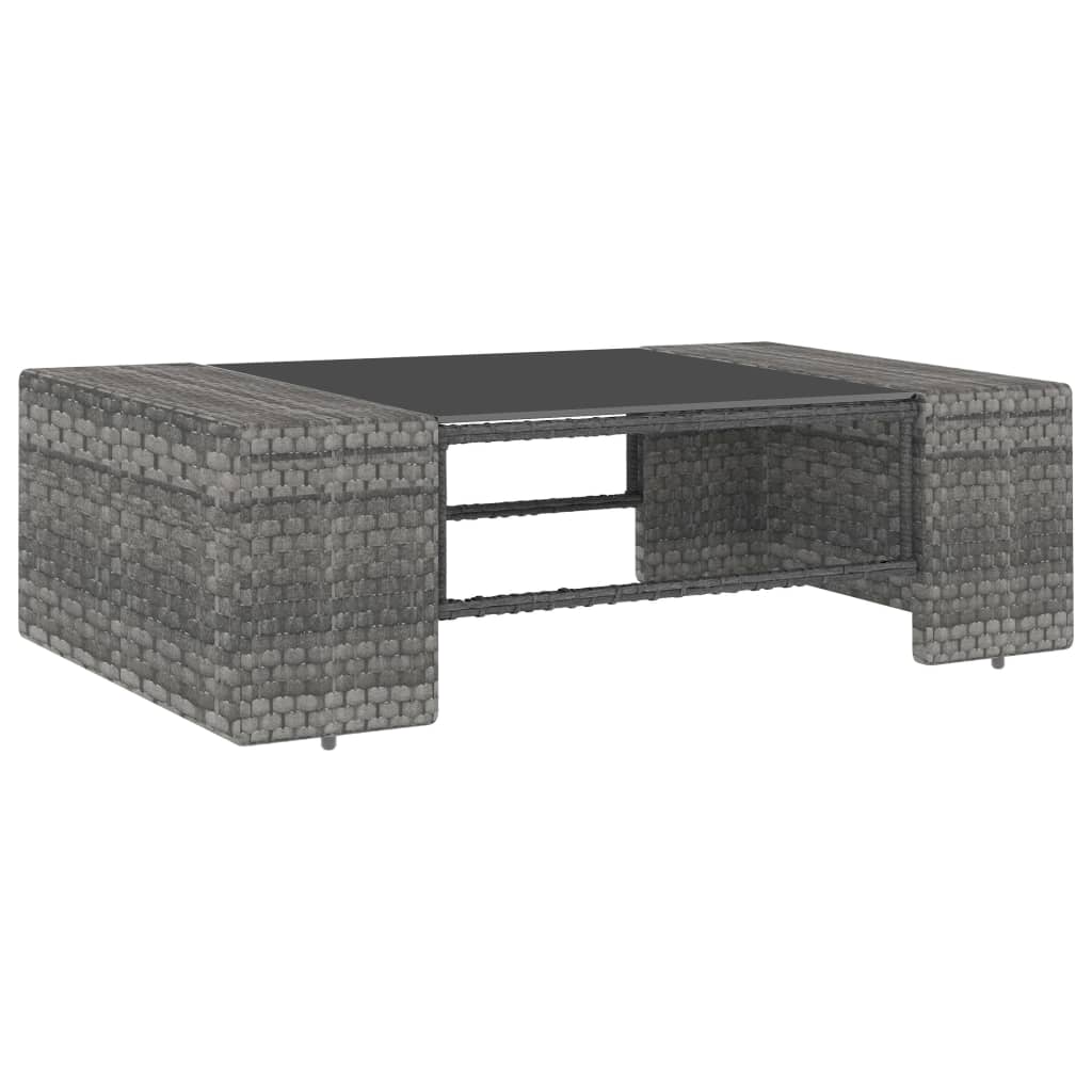 Salon de jardin 6 pcs Résine tressée Gris