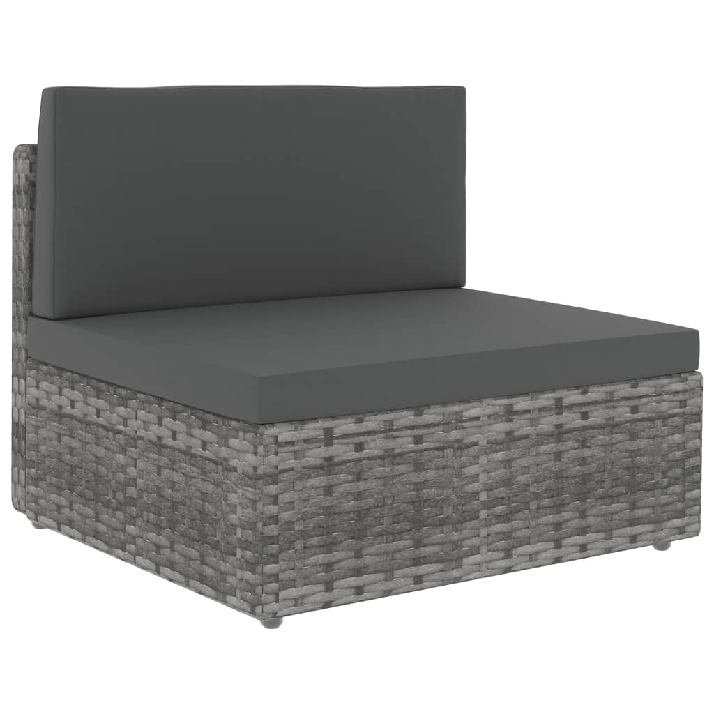 Salon de jardin 6 pcs Résine tressée Gris