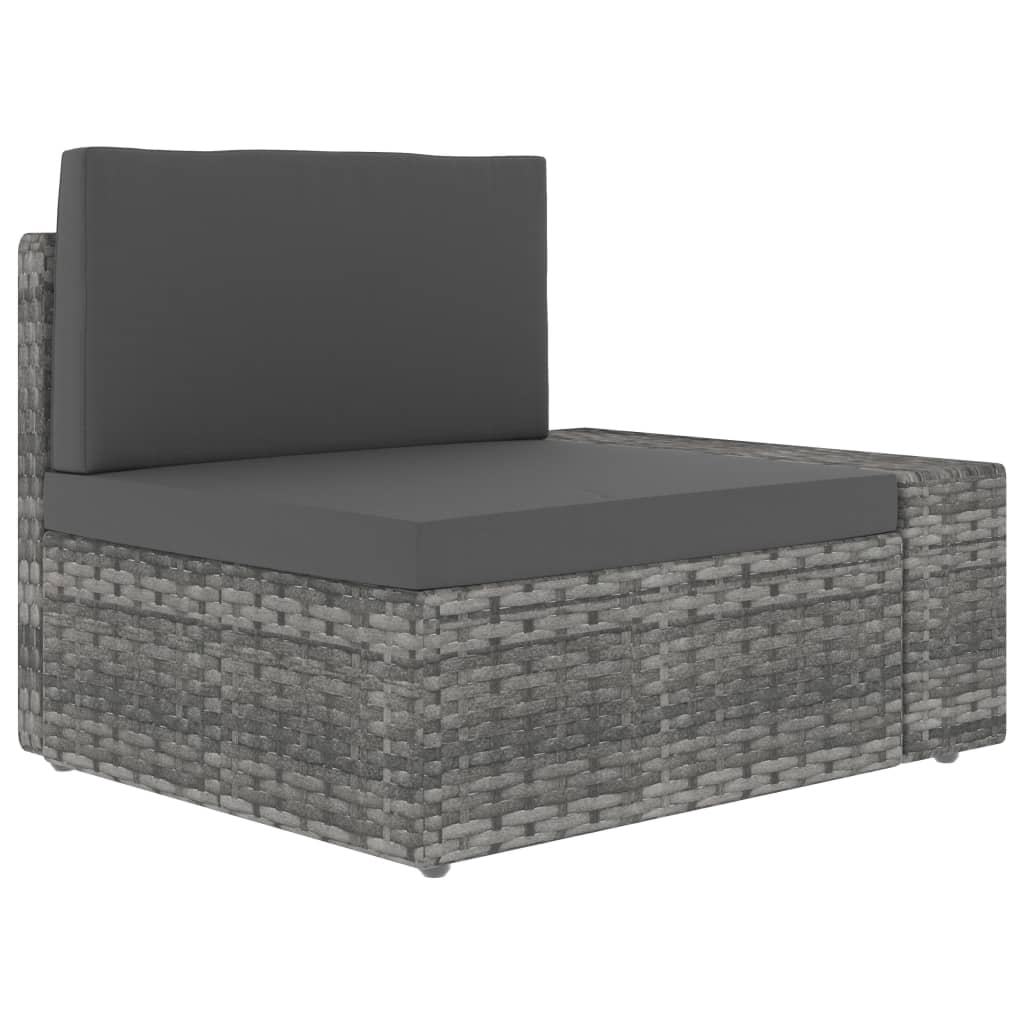 Salon de jardin 6 pcs Résine tressée Gris