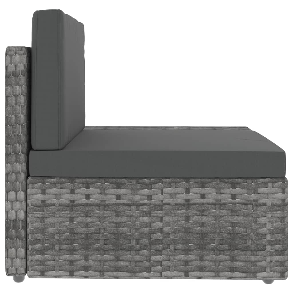 Salon de jardin 5 pcs Résine tressée Gris