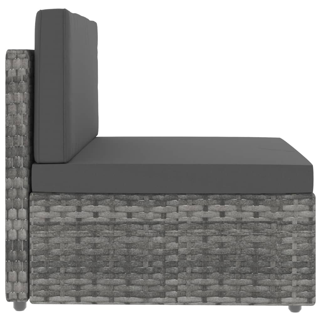 Salon de jardin 5 pcs Résine tressée Gris