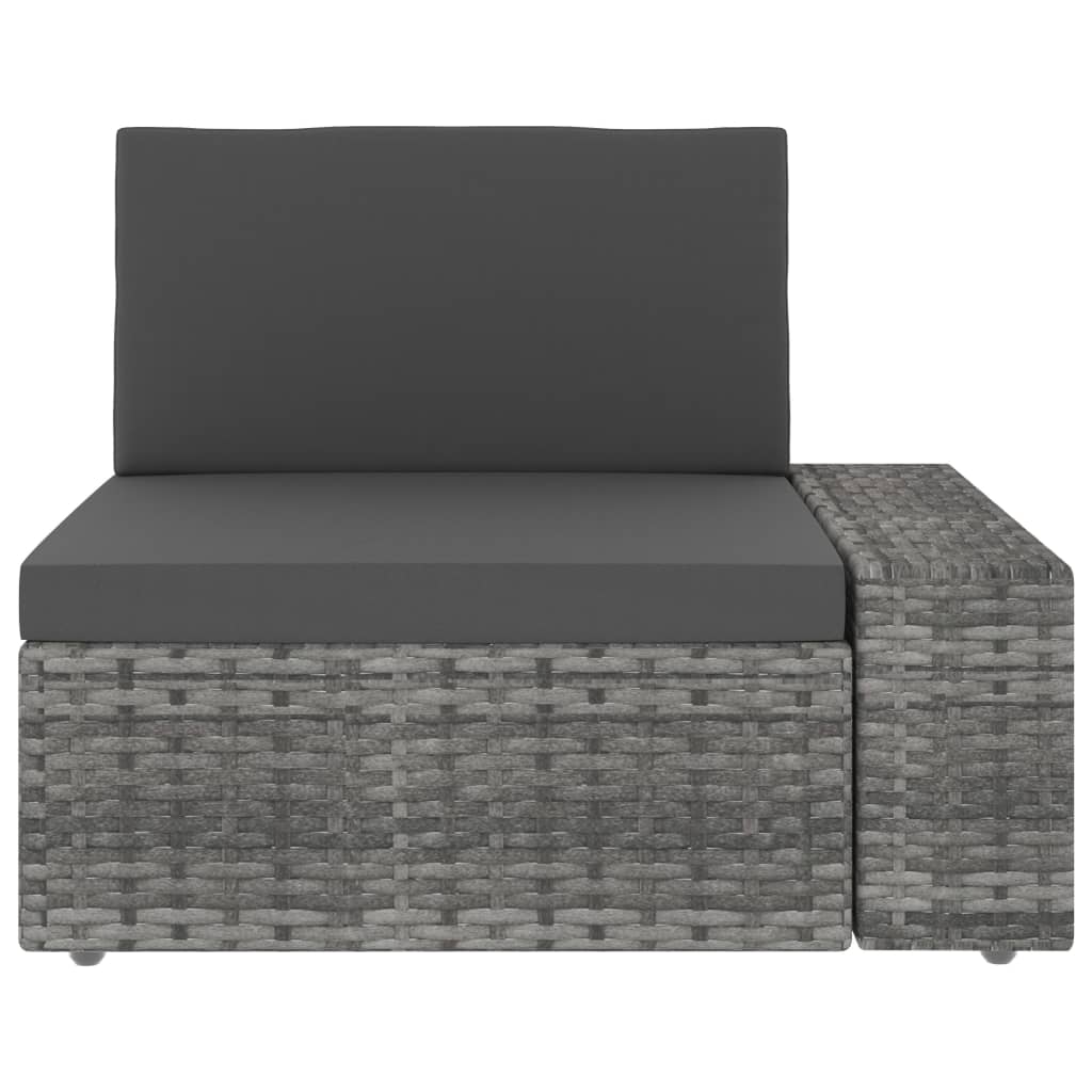 Salon de jardin 5 pcs Résine tressée Gris