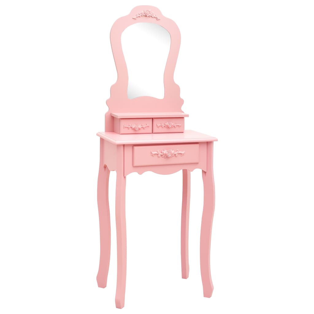 Ensemble de coiffeuse avec tabouret Rose 50x59x136 cm Paulownia - XIOS