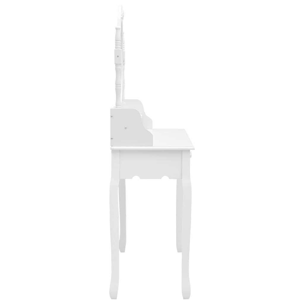 Ensemble de coiffeuse avec tabouret Blanc 75x69x140cm Paulownia - XIOS