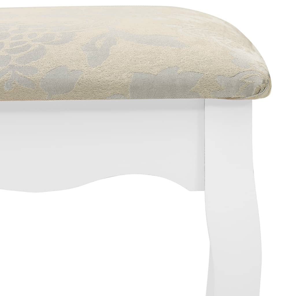 Ensemble de coiffeuse avec tabouret Blanc 75x69x140cm Paulownia - XIOS
