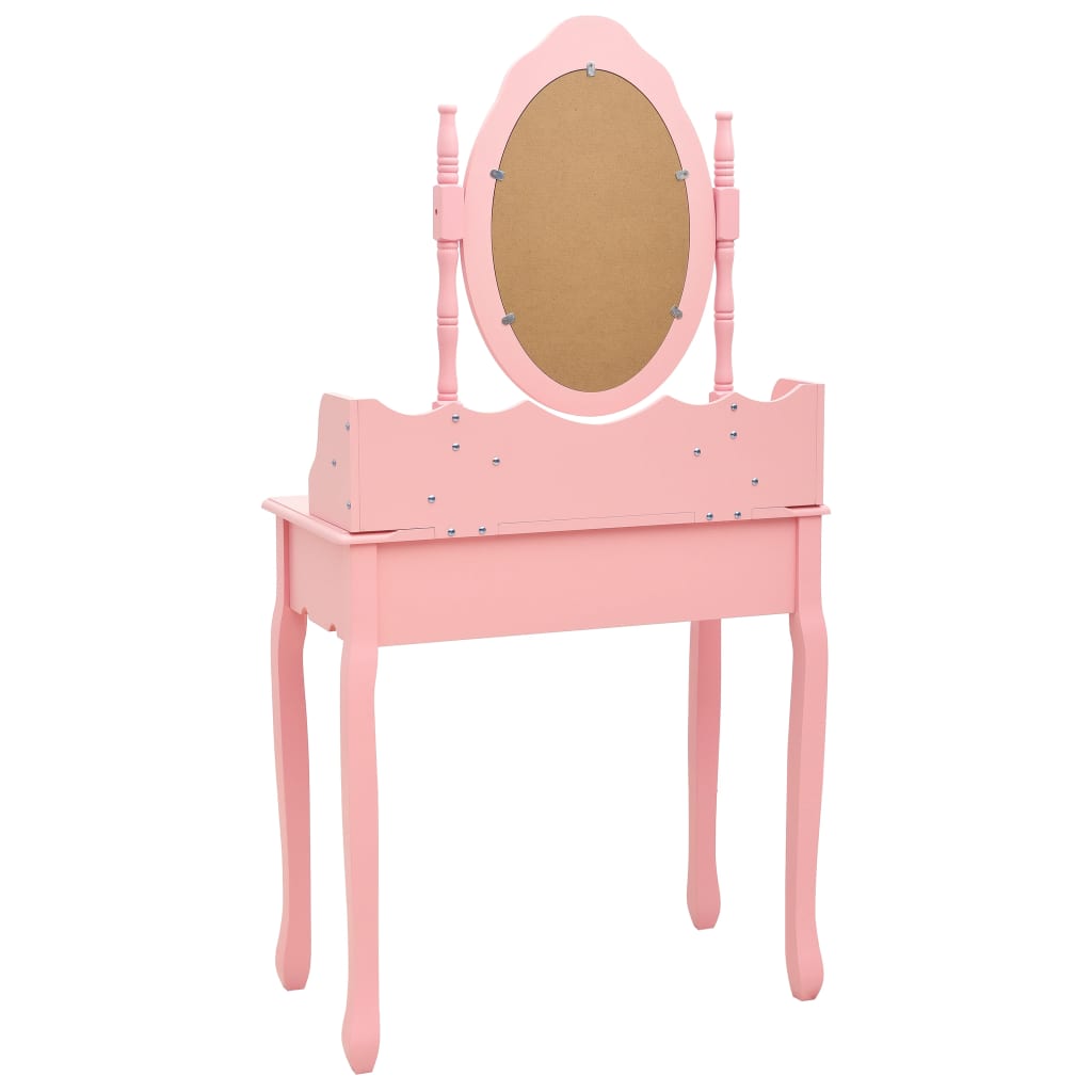 Ensemble de coiffeuse avec tabouret Rose 75x69x140 cm Paulownia - XIOS