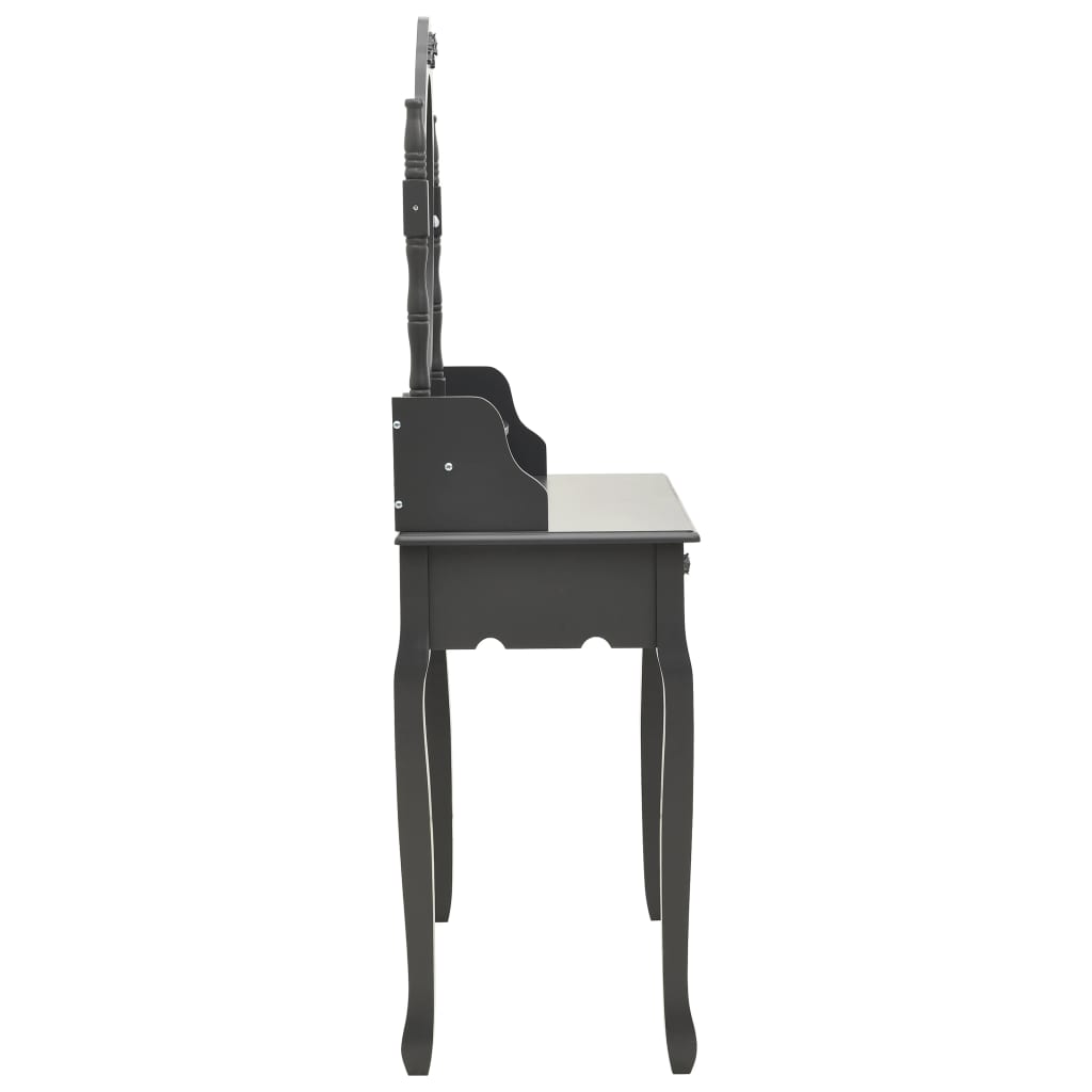 Ensemble de coiffeuse avec tabouret Gris 75x69x140 cm Paulownia - XIOS