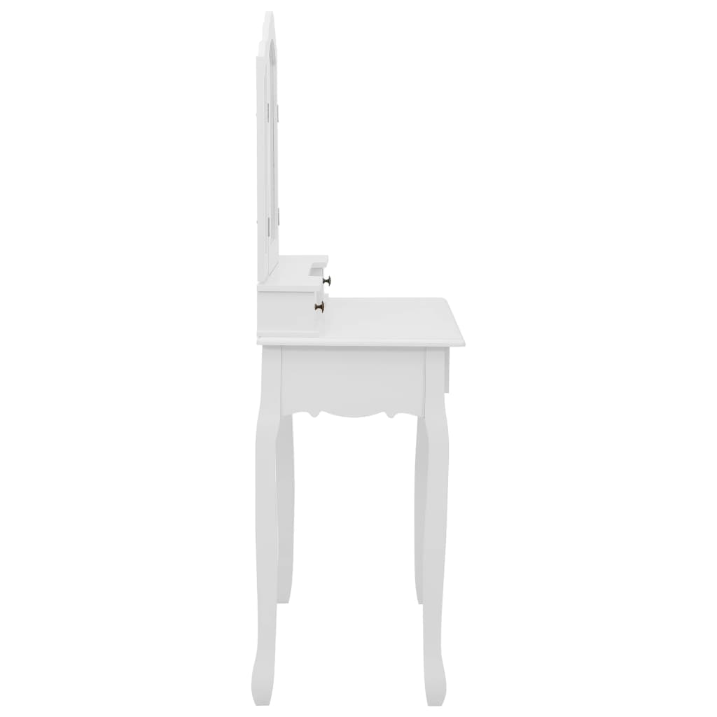 Ensemble de coiffeuse avec tabouret Blanc 80x69x141cm Paulownia - XIOS