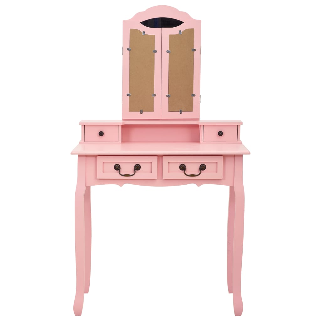 Ensemble de coiffeuse avec tabouret Rose 80x69x141 cm Paulownia - XIOS