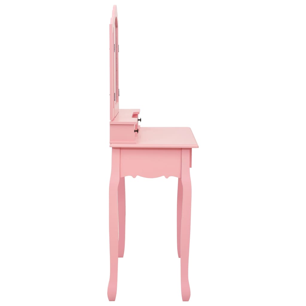 Ensemble de coiffeuse avec tabouret Rose 80x69x141 cm Paulownia - XIOS
