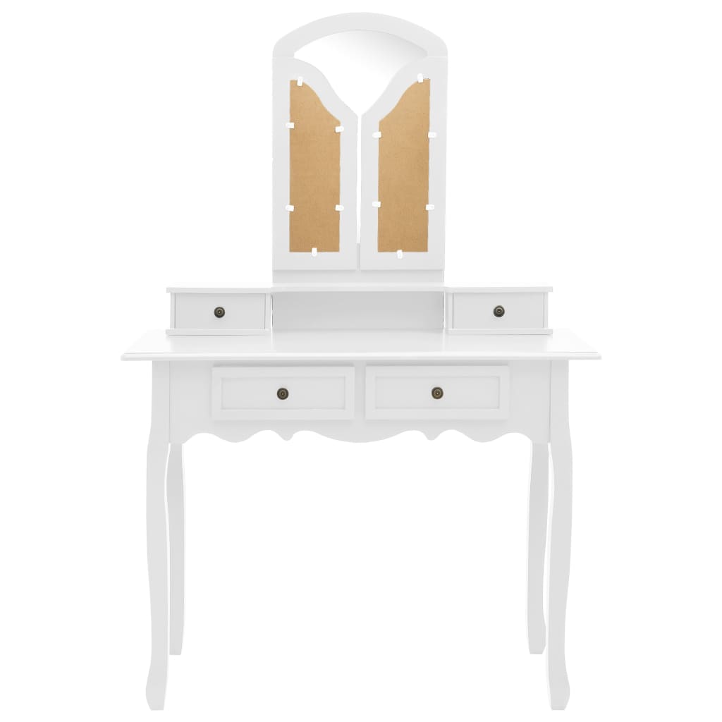 Ensemble de coiffeuse et tabouret Blanc 100x40x146 cm Paulownia - XIOS