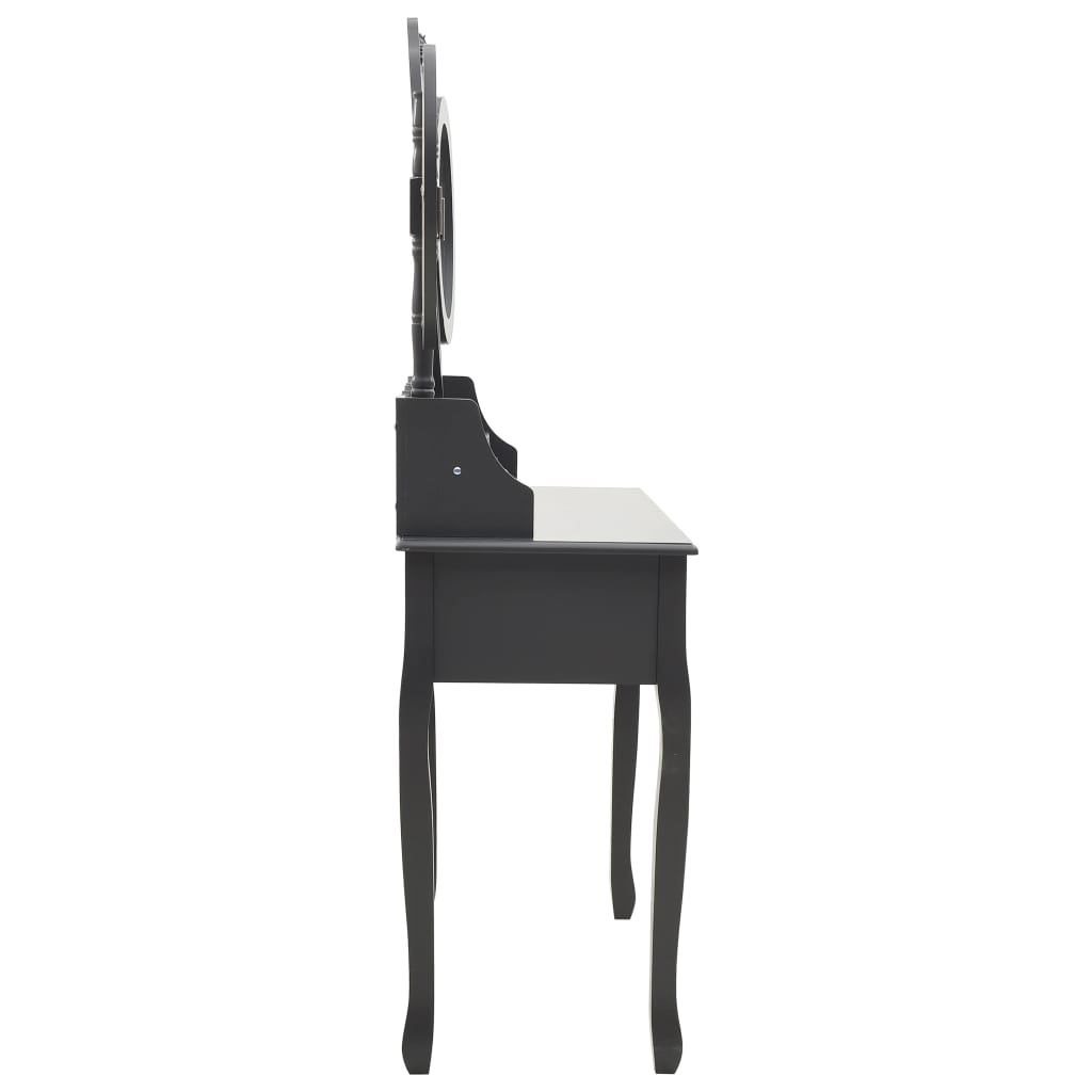 Coiffeuse avec tabouret et miroir pliable en 3 Gris - XIOS