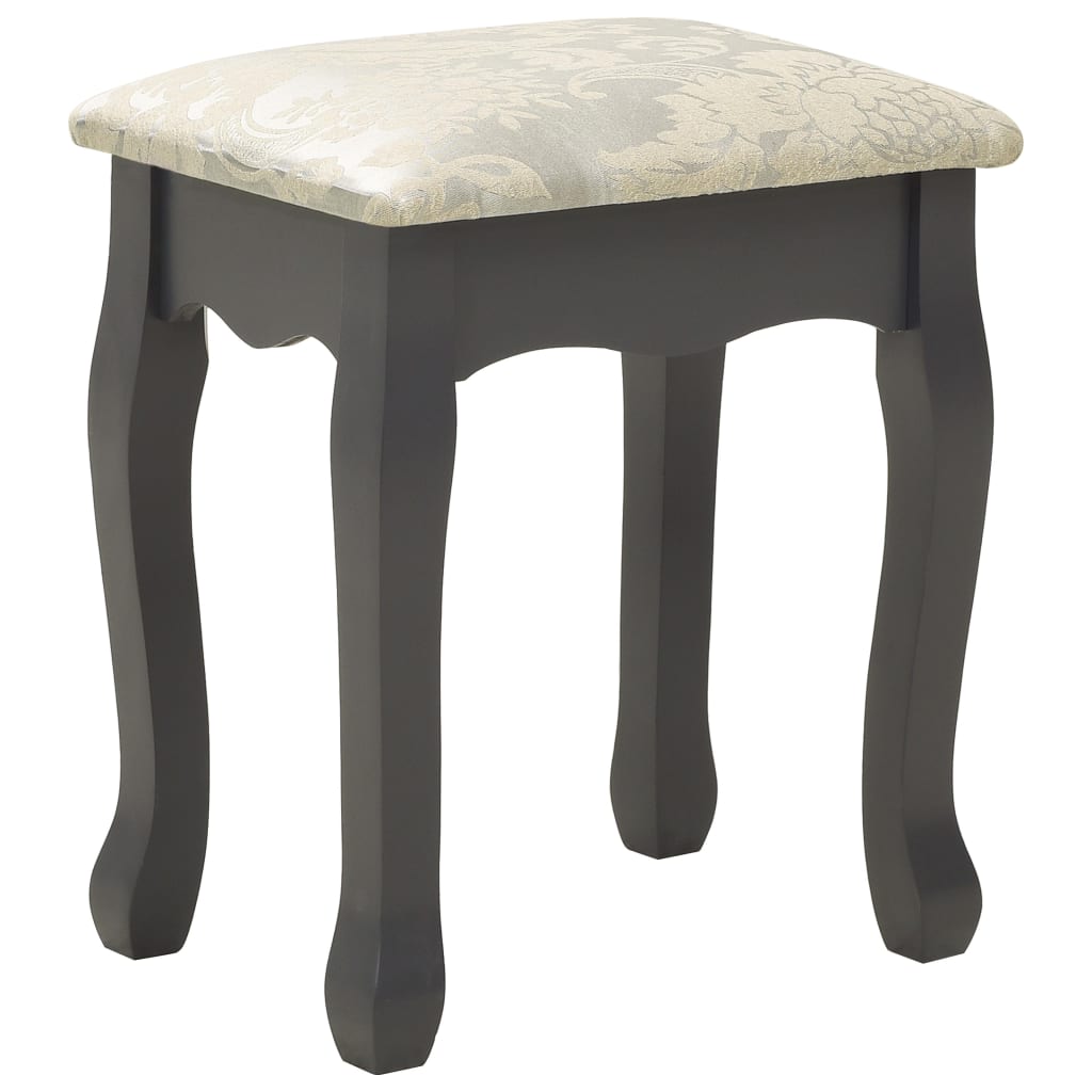Coiffeuse avec tabouret et miroir pliable en 3 Gris - XIOS