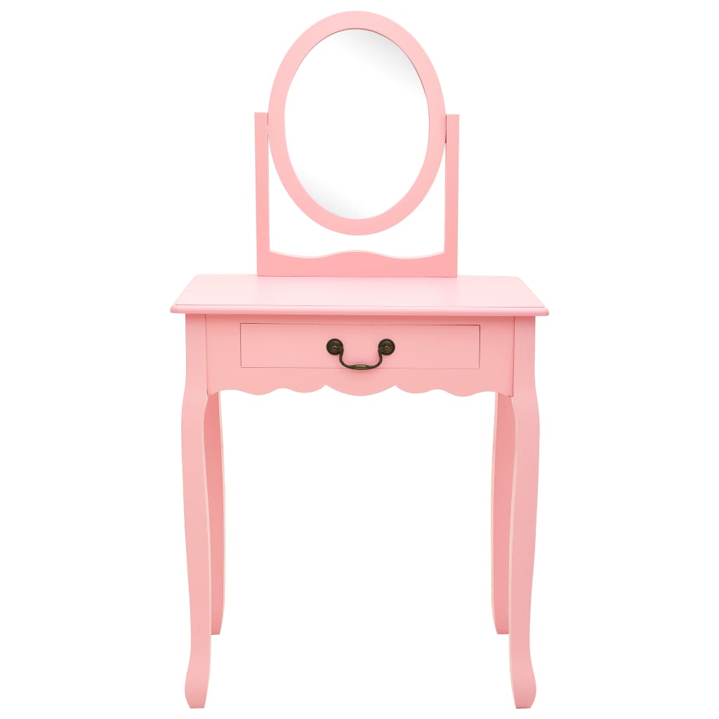 Coiffeuse et tabouret Rose 65x36x128 cm Bois de paulownia MDF - XIOS