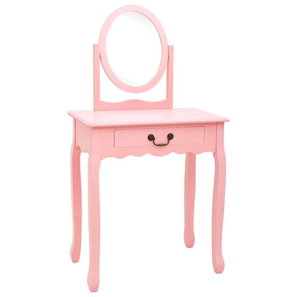 Coiffeuse et tabouret Rose 65x36x128 cm Bois de paulownia MDF - XIOS