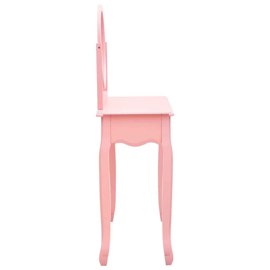 Coiffeuse et tabouret Rose 65x36x128 cm Bois de paulownia MDF - XIOS