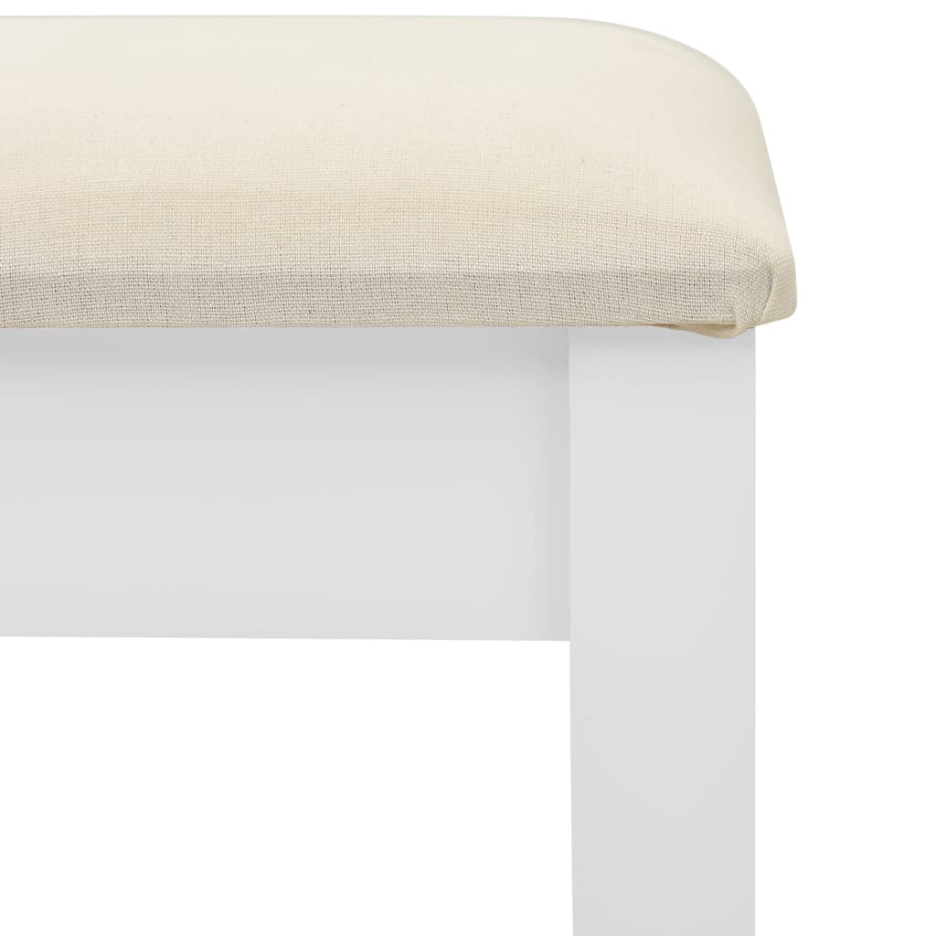 Coiffeuse et tabouret Blanc 65x36x128 cm Bois de paulownia MDF - XIOS