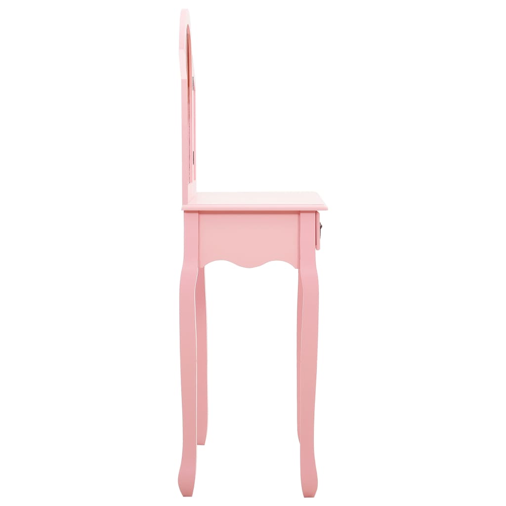 Coiffeuse et tabouret Rose 65x36x128 cm Bois de paulownia MDF - XIOS