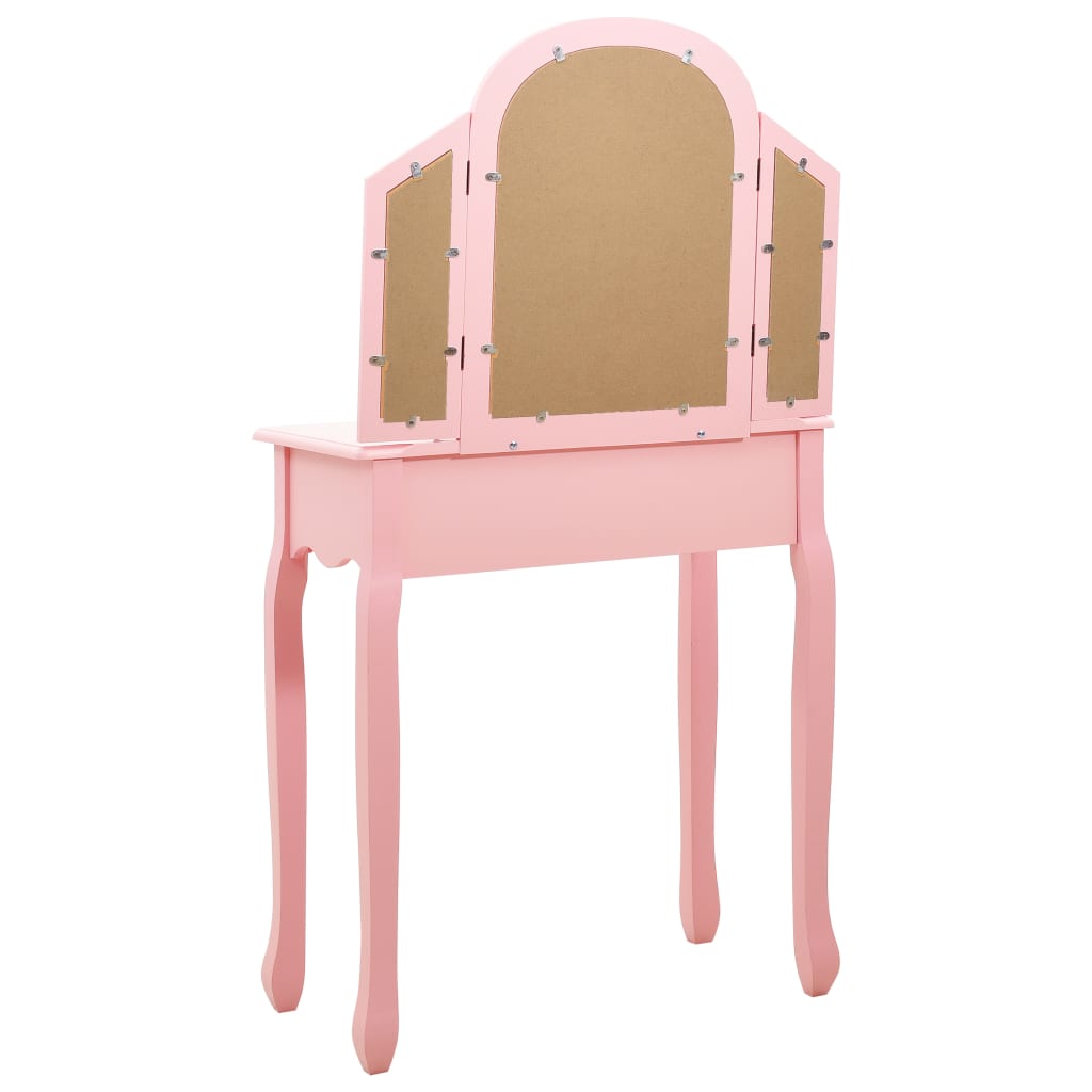 Coiffeuse et tabouret Rose 65x36x128 cm Bois de paulownia MDF - XIOS