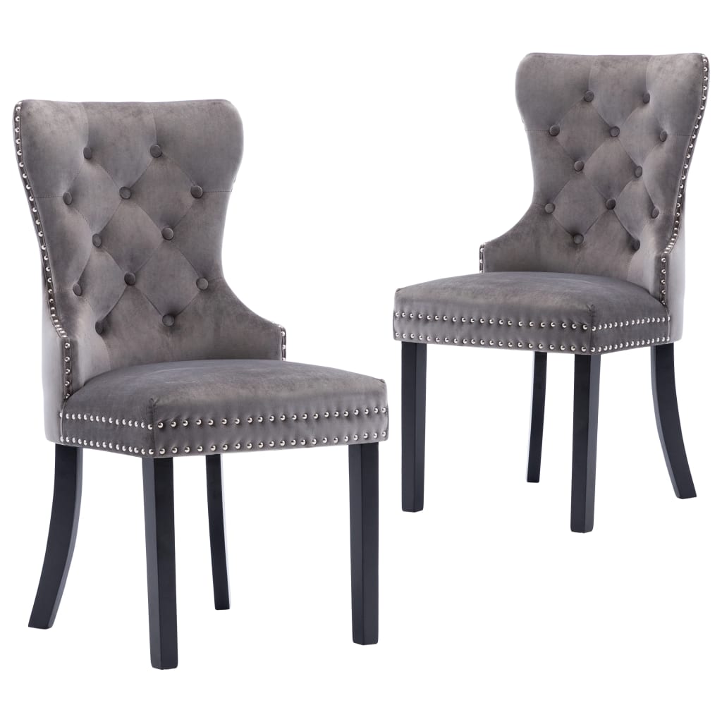Chaises à manger lot de 2 gris velours - XIOS