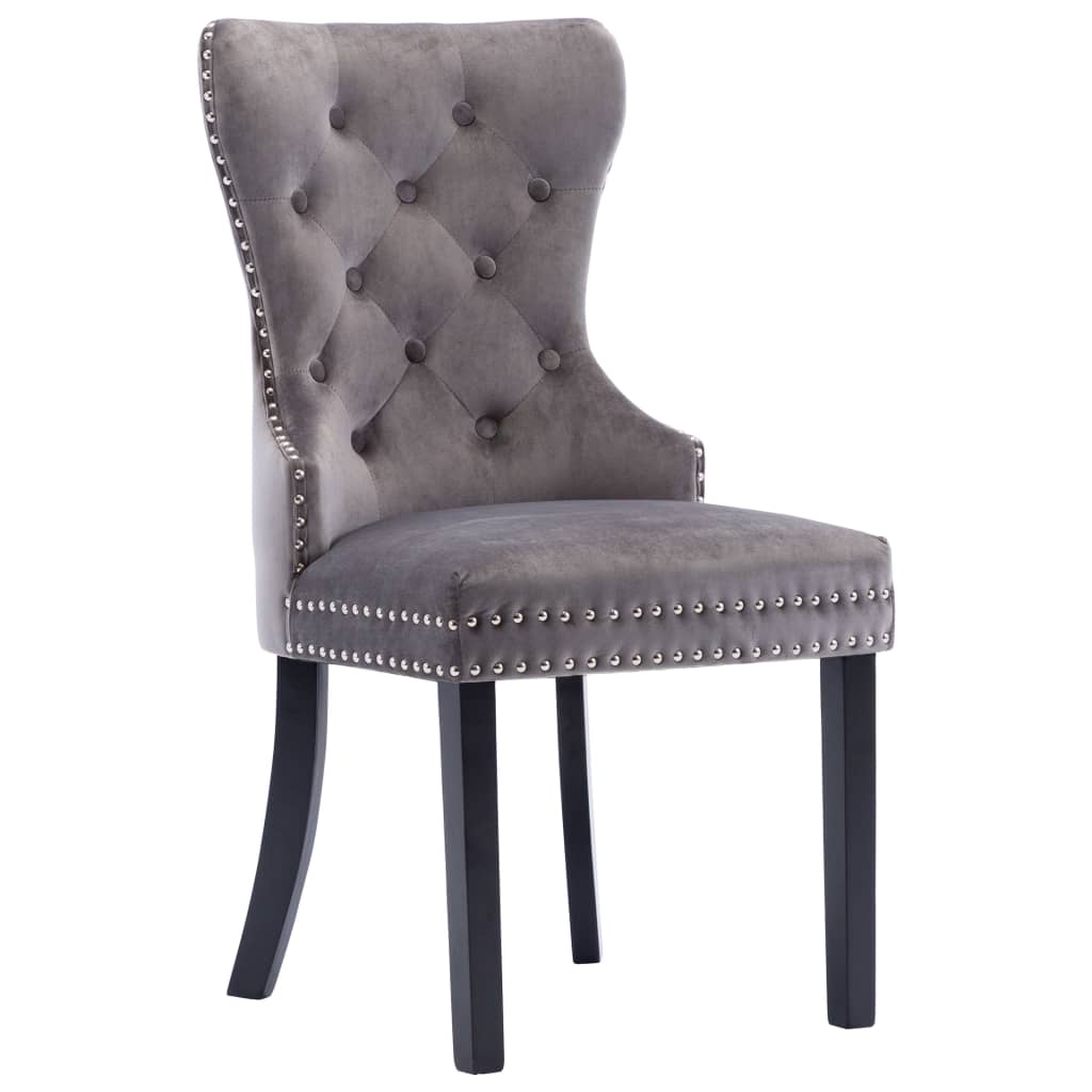 Chaises à manger lot de 2 gris velours - XIOS