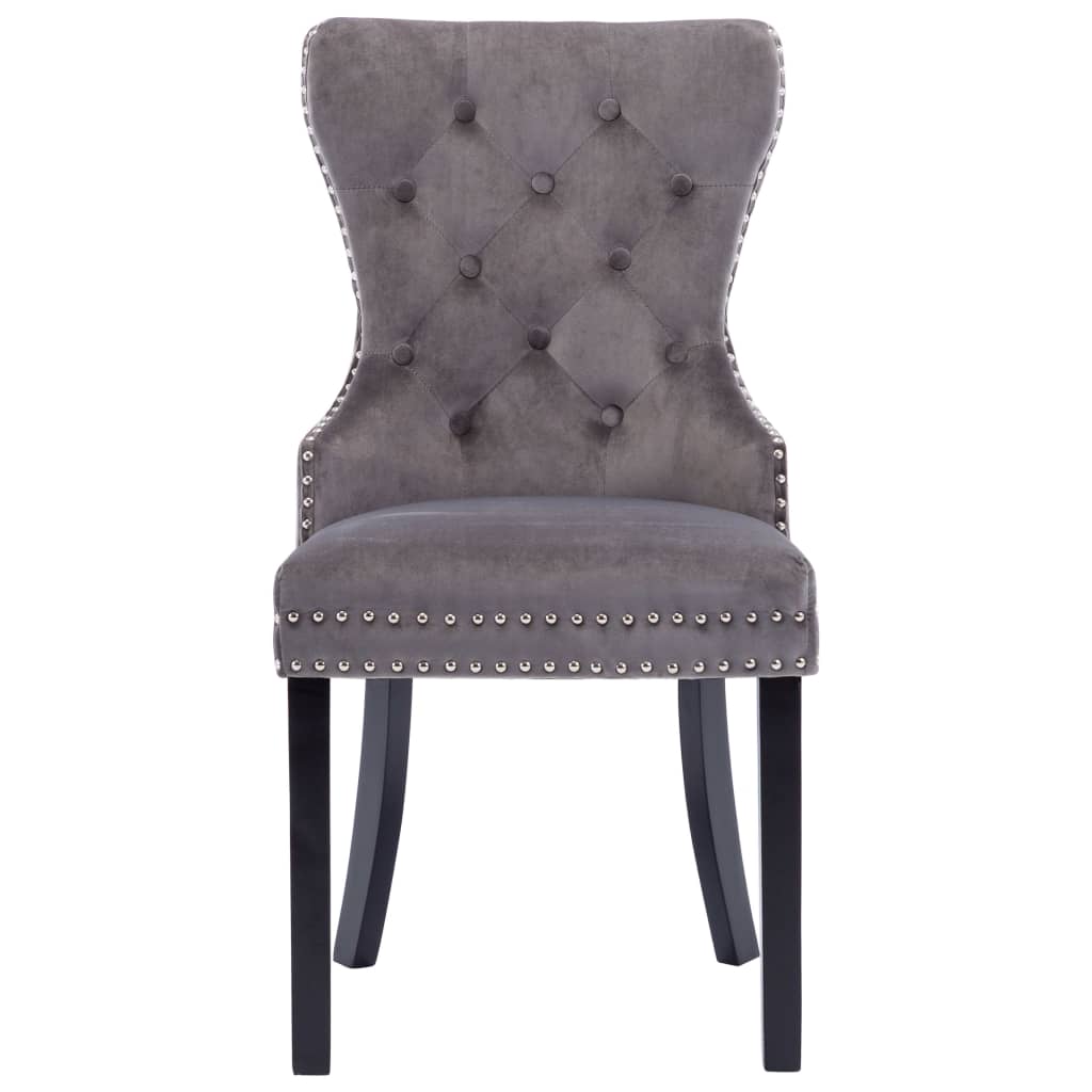 Chaises à manger lot de 2 gris velours - XIOS