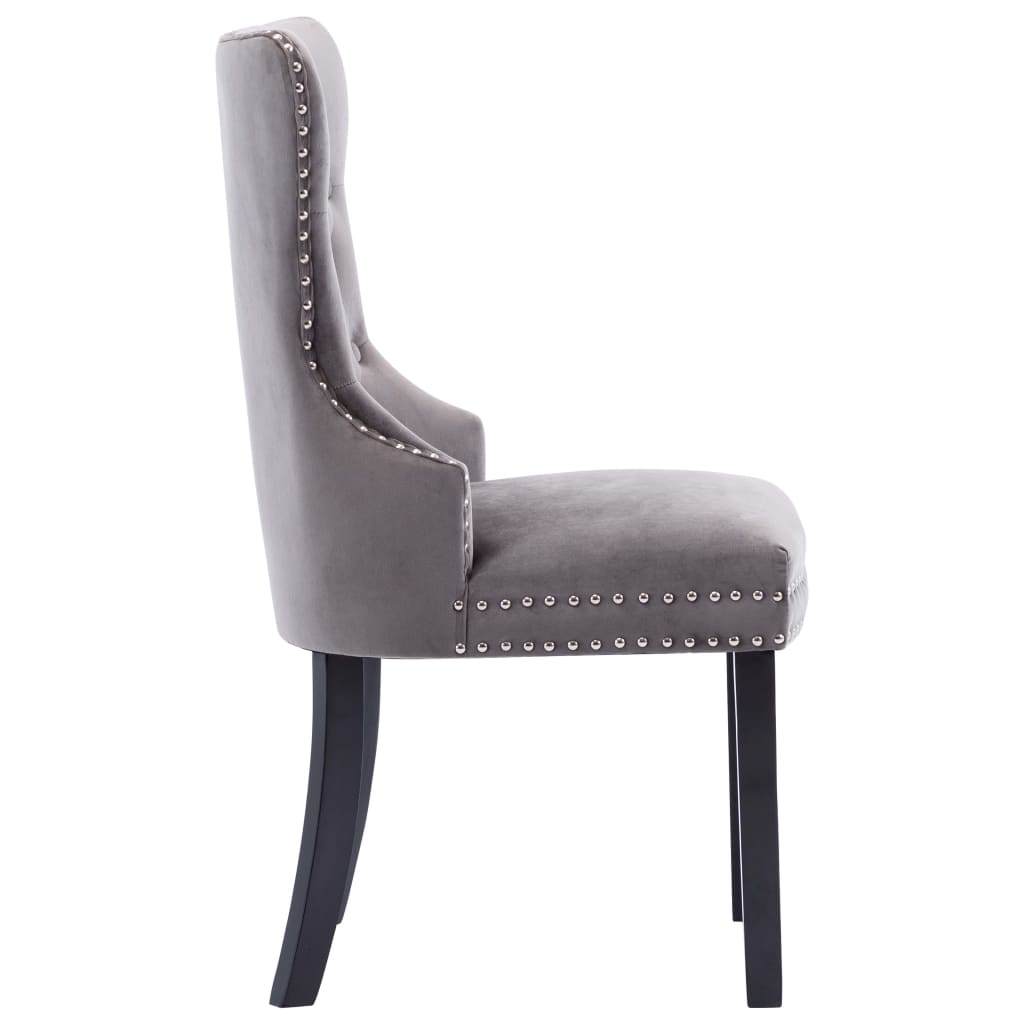 Chaises à manger lot de 2 gris velours - XIOS
