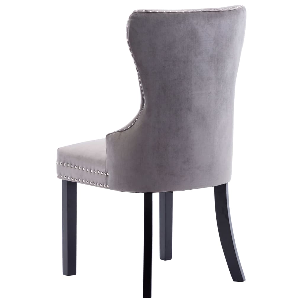 Chaises à manger lot de 2 gris velours - XIOS