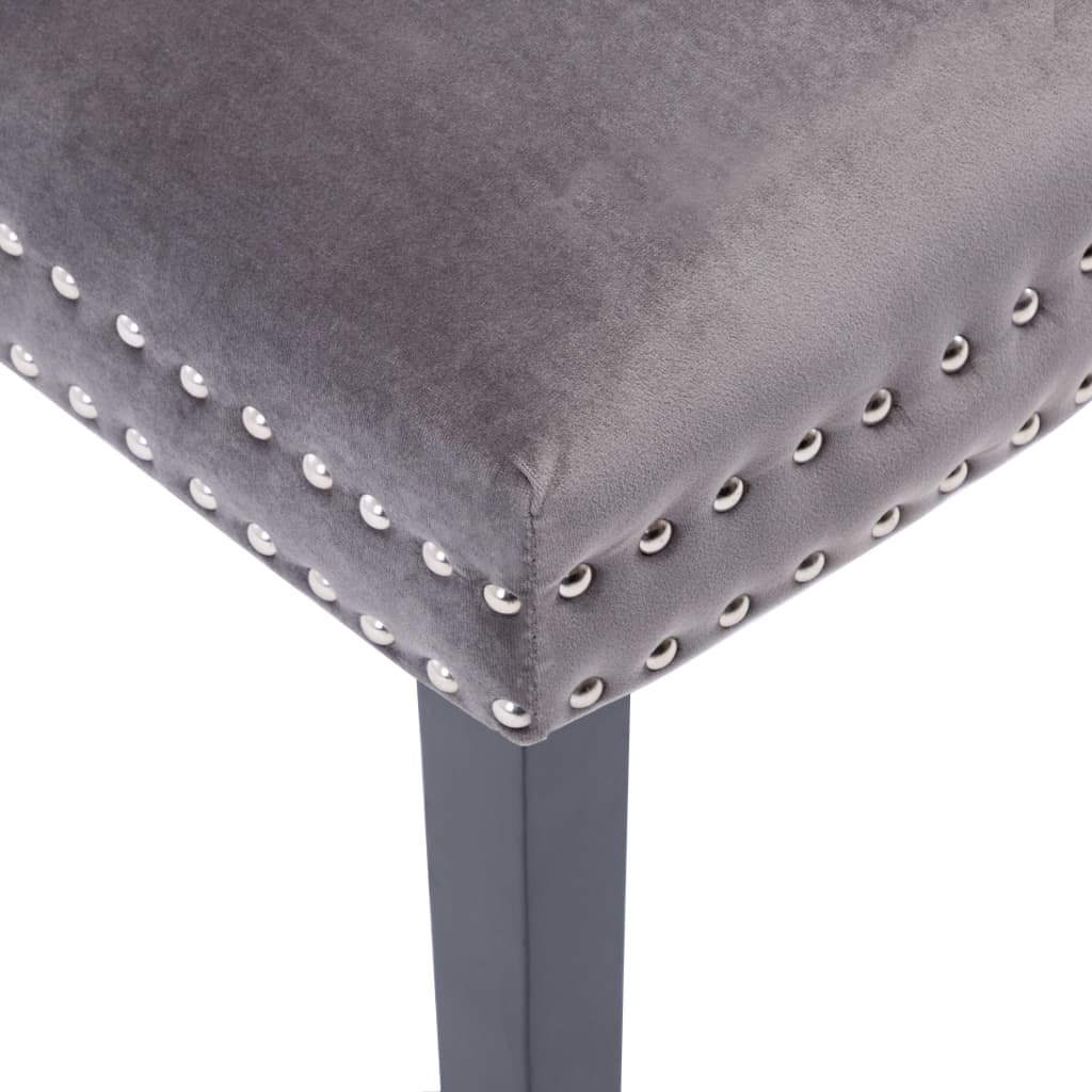 Chaises à manger lot de 2 gris velours - XIOS