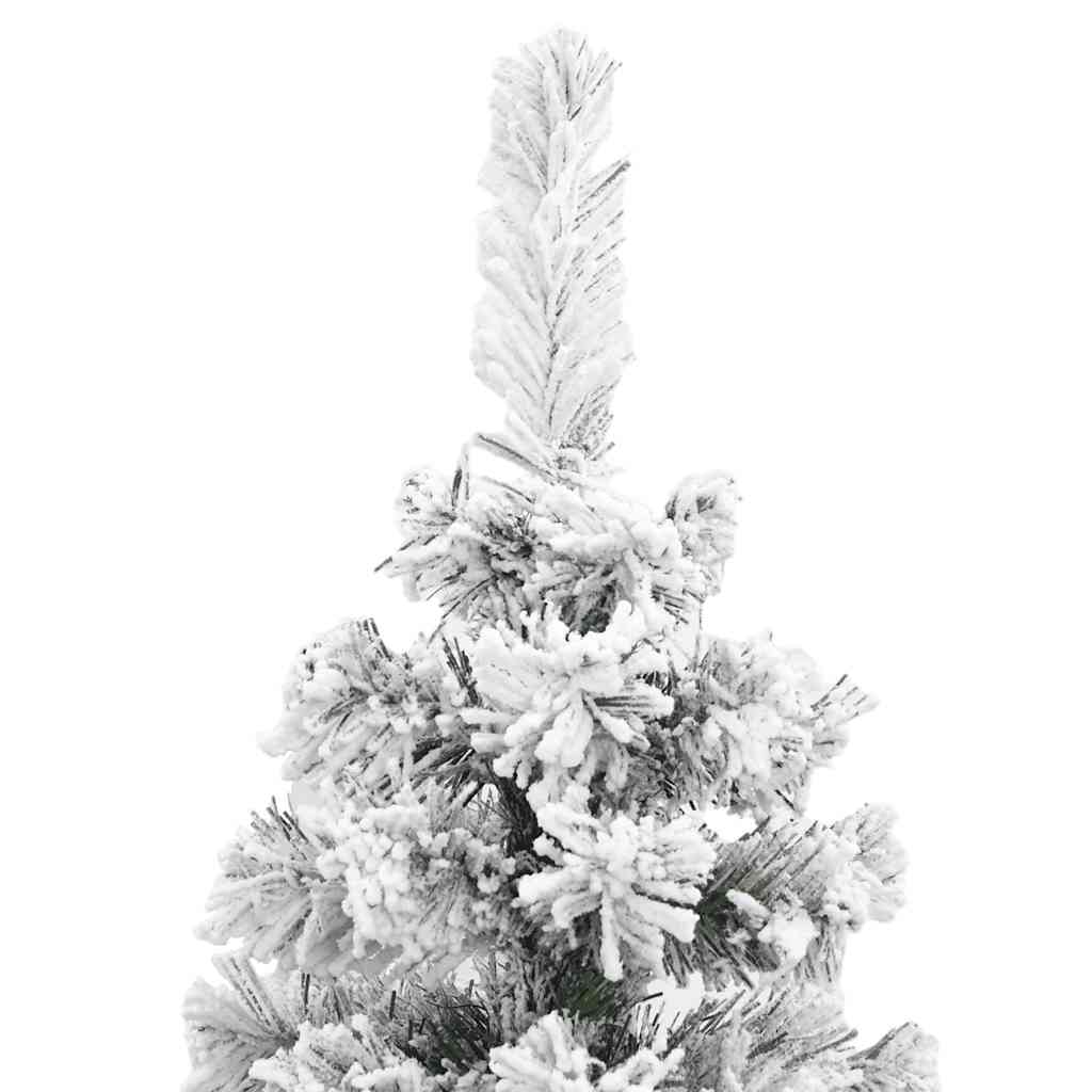 Sapin de Noël artificiel mince flocon de neige vert 210 cm PVC - XIOS