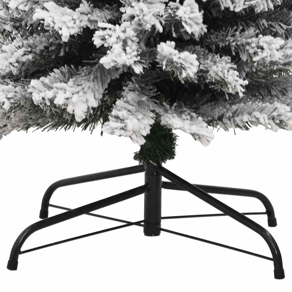 Sapin de Noël artificiel mince flocon de neige vert 240 cm PVC - XIOS