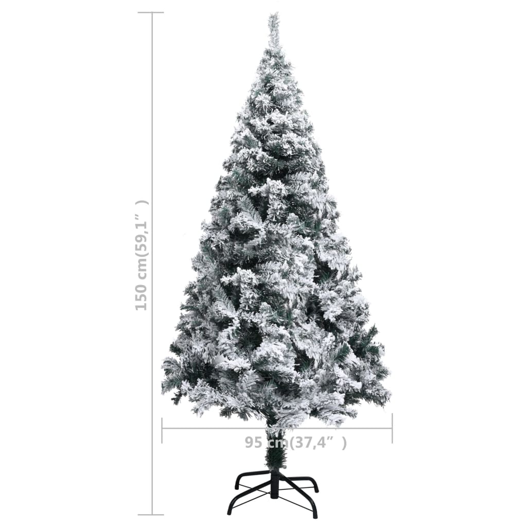 Sapin de Noël artificiel avec neige floquée vert 150 cm PVC - XIOS
