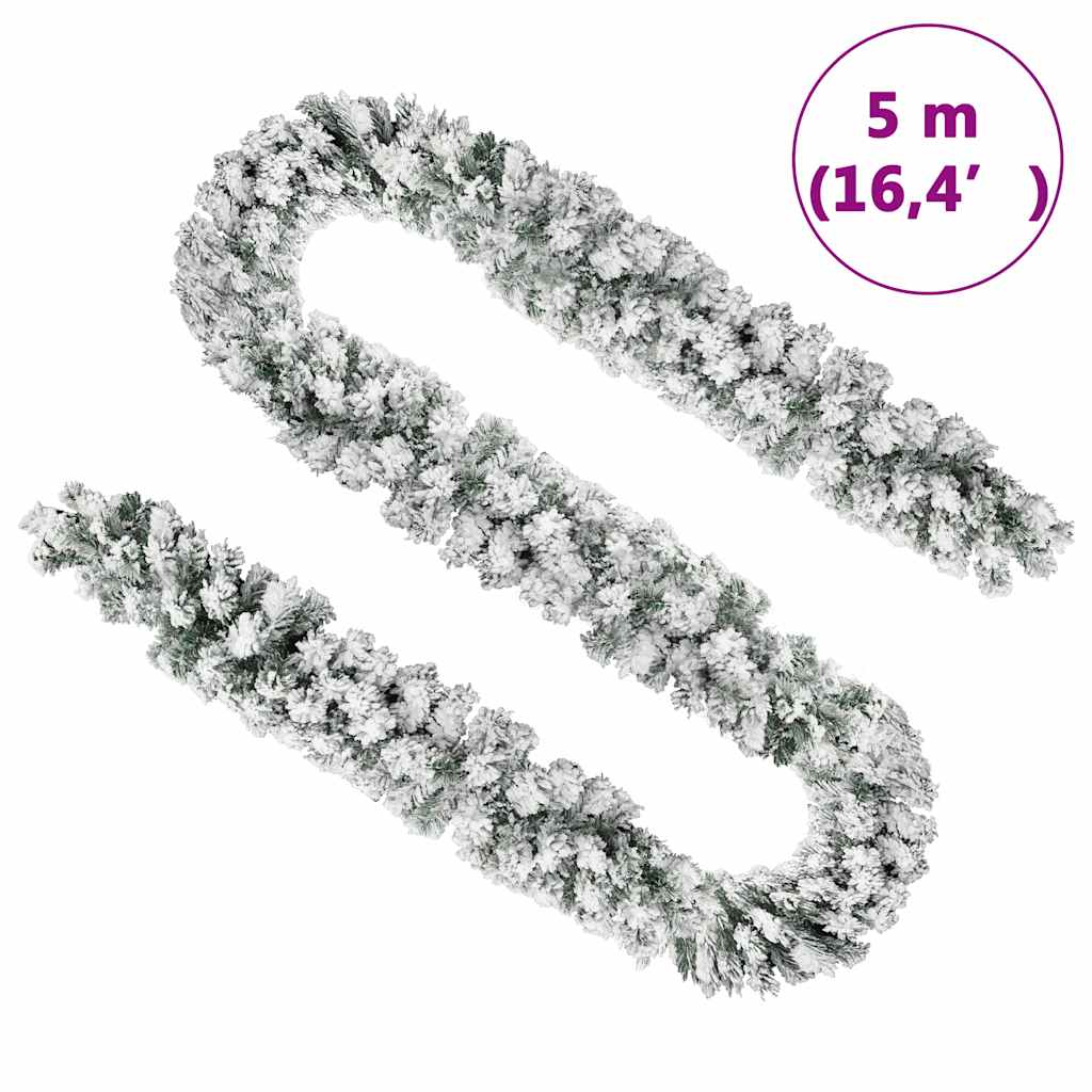 Guirlande de Noël avec neige floquée Vert 5 m PVC - XIOS